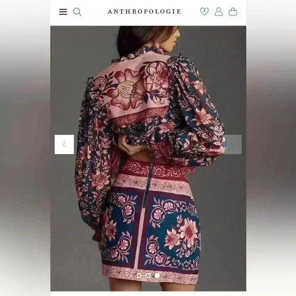 Farm Rio Ainika Charm Overlapped Denim Mini Skirt Size M 28 NWT - Picture 5 of 10